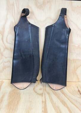 Ariat Crowne Pro Chap Black Leather Half Chaps Size 9701 Small